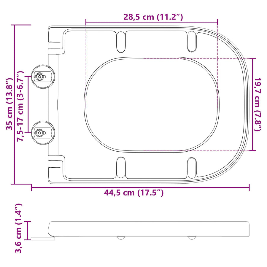 Snelle Toiletbril Met Soft Close Duroplast Grijs