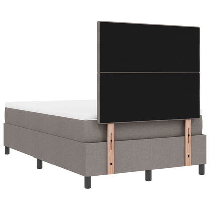 Boxspringbed Met Matras Taupe Klein Dubbel Stof Blauw
