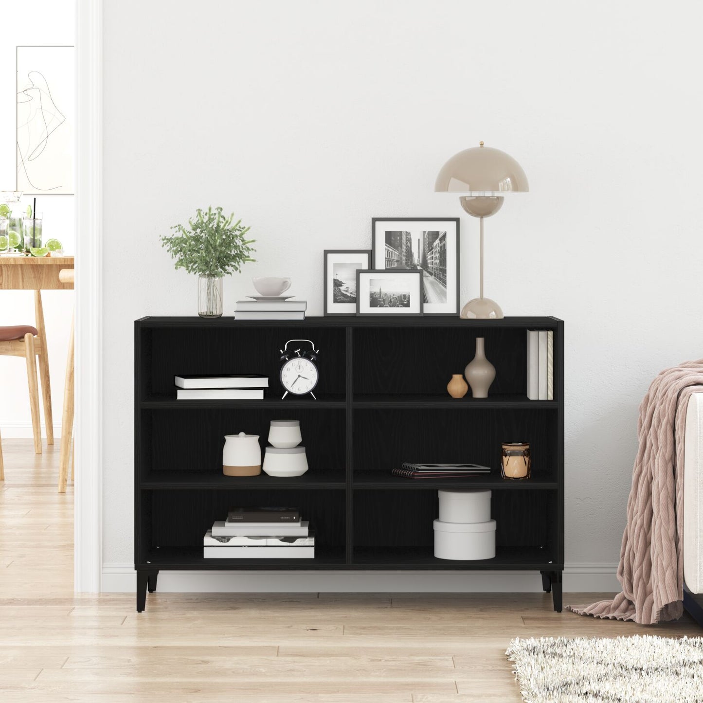 Dressoir Zwart Eiken 103,5X35X70 Cm Gelaagd Hout