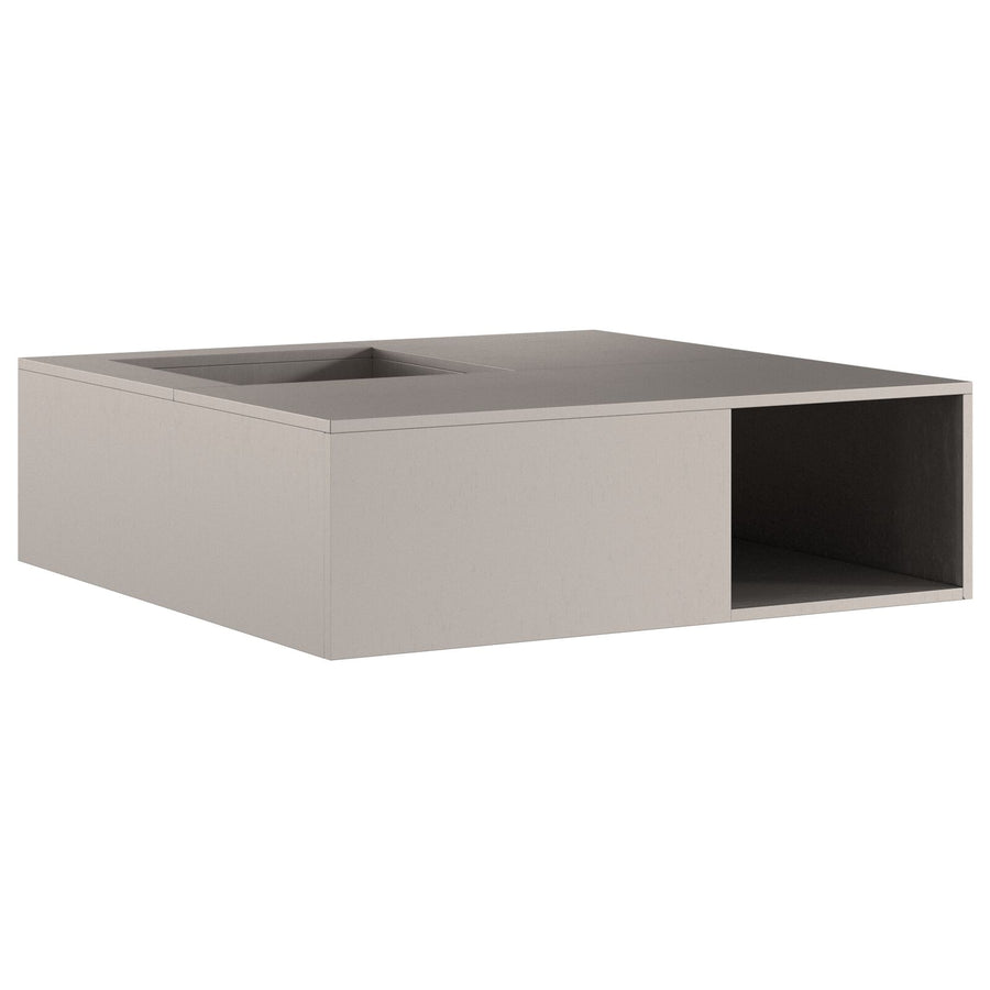 Vuurkorf Met Houtopslag 100X100X30 Cm Weerbestendig Staal Verweerd staal/Bruin
