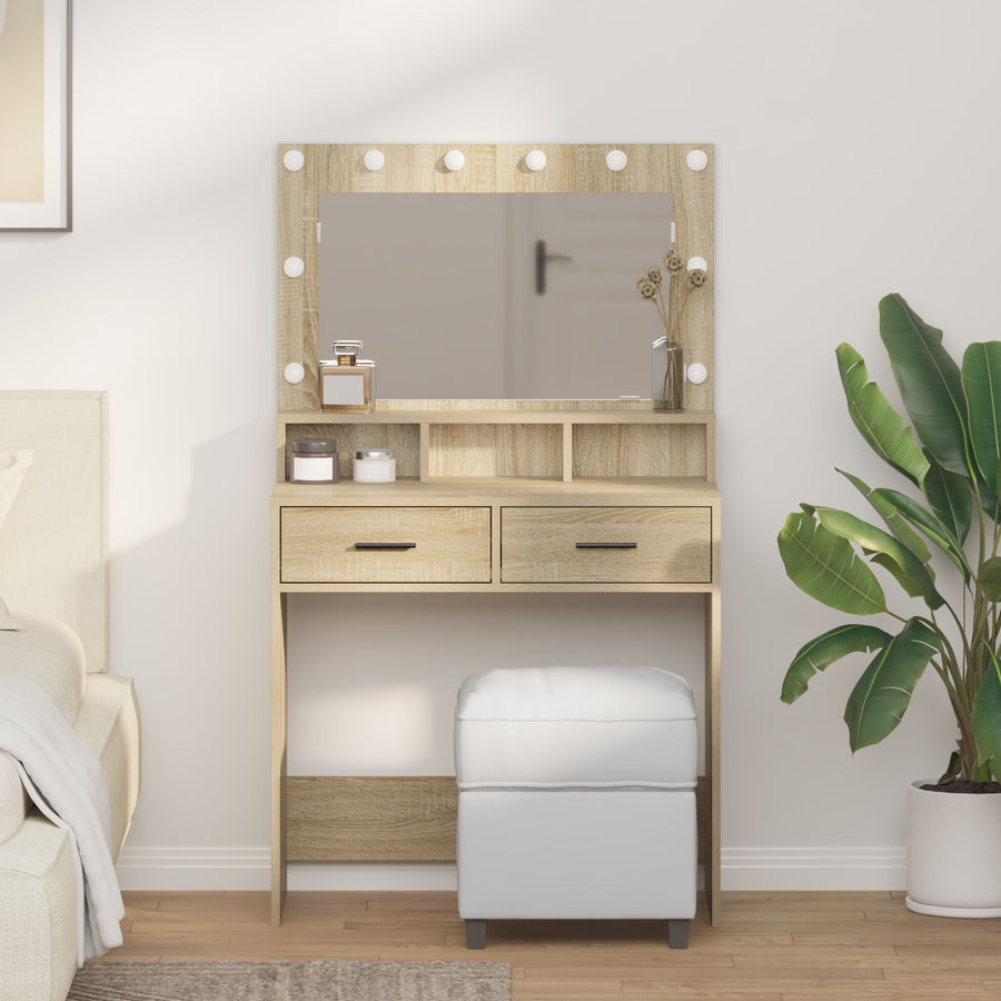 Kaptafel Met Led-Verlichting In 79 x 41 x 135 cm Sonoma eiken