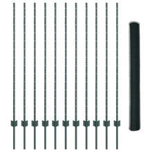 Hek Palen 11 Stuks U-Kanaal Groen 140 Cm Staal,  Hexagonaal Hek Groen 1,4X25 M Staal