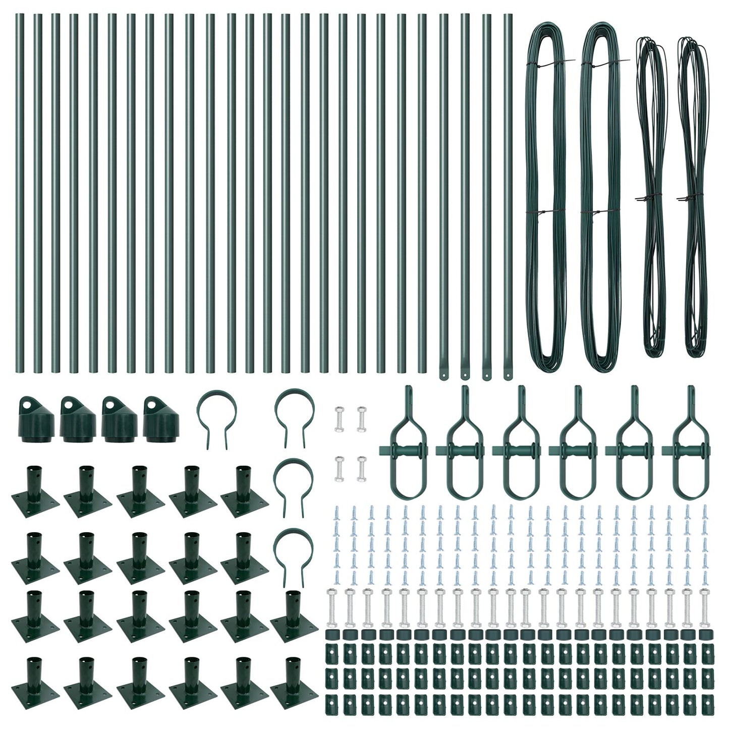Schuttingpalen Set Van 26 Beton En Metaal 3.2 X 3.2 X Groen 90 cm 26x betonnen paal
