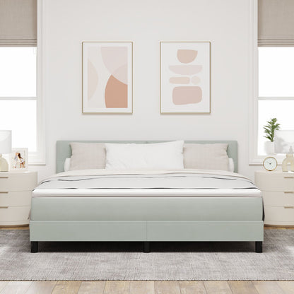 Boxspringbed Met Matras Lichtgrijs Super King Velvet Blauw