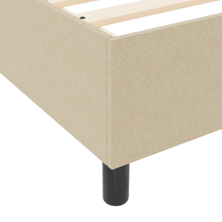 Boxspring Bed Met Matras Lichtgroen Grijs Klein Tweepersoons Corduroy Stof