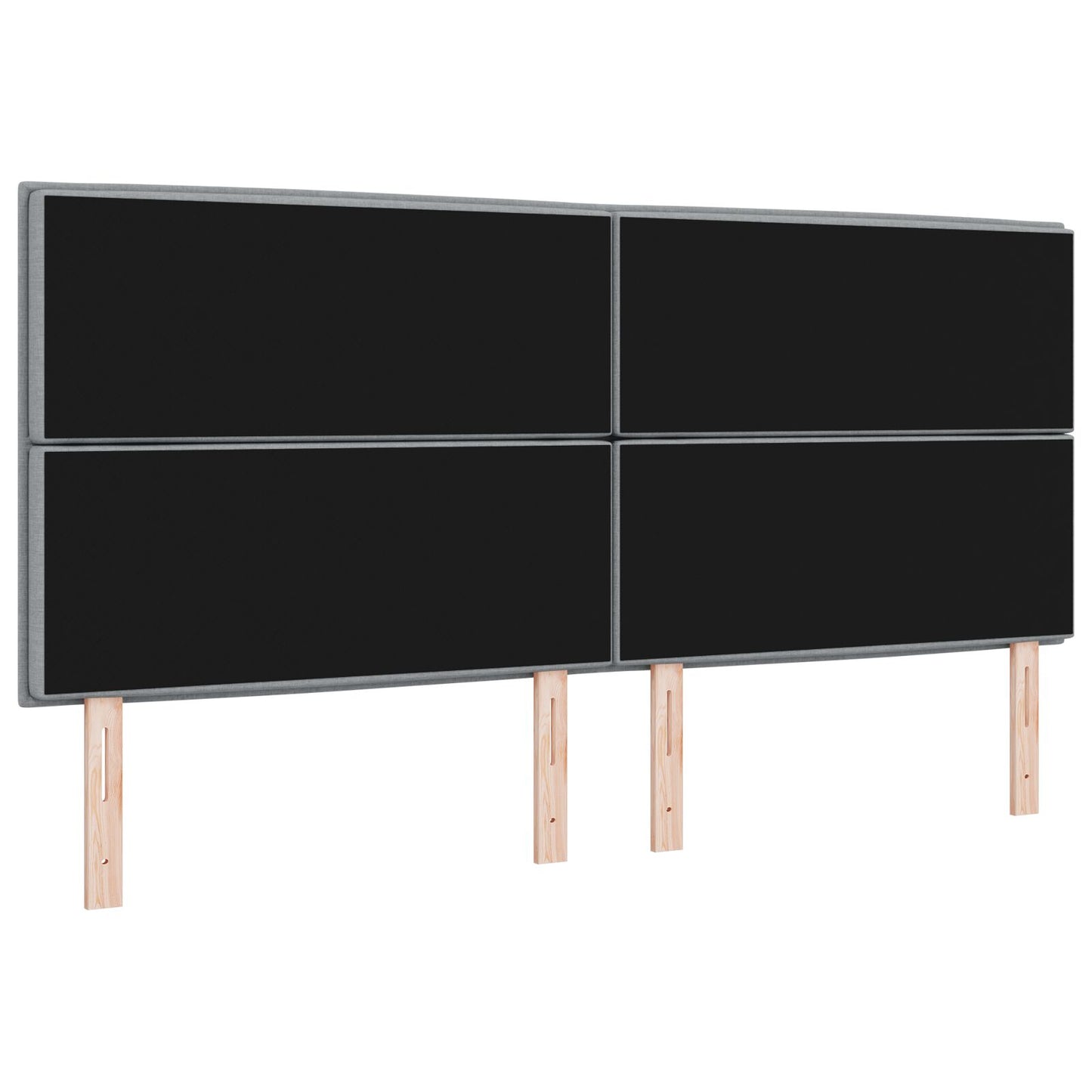 Hoofdbord Lijnen Ontwerp Stof Lichtgrijs 200 cm Hoog hoofdbord