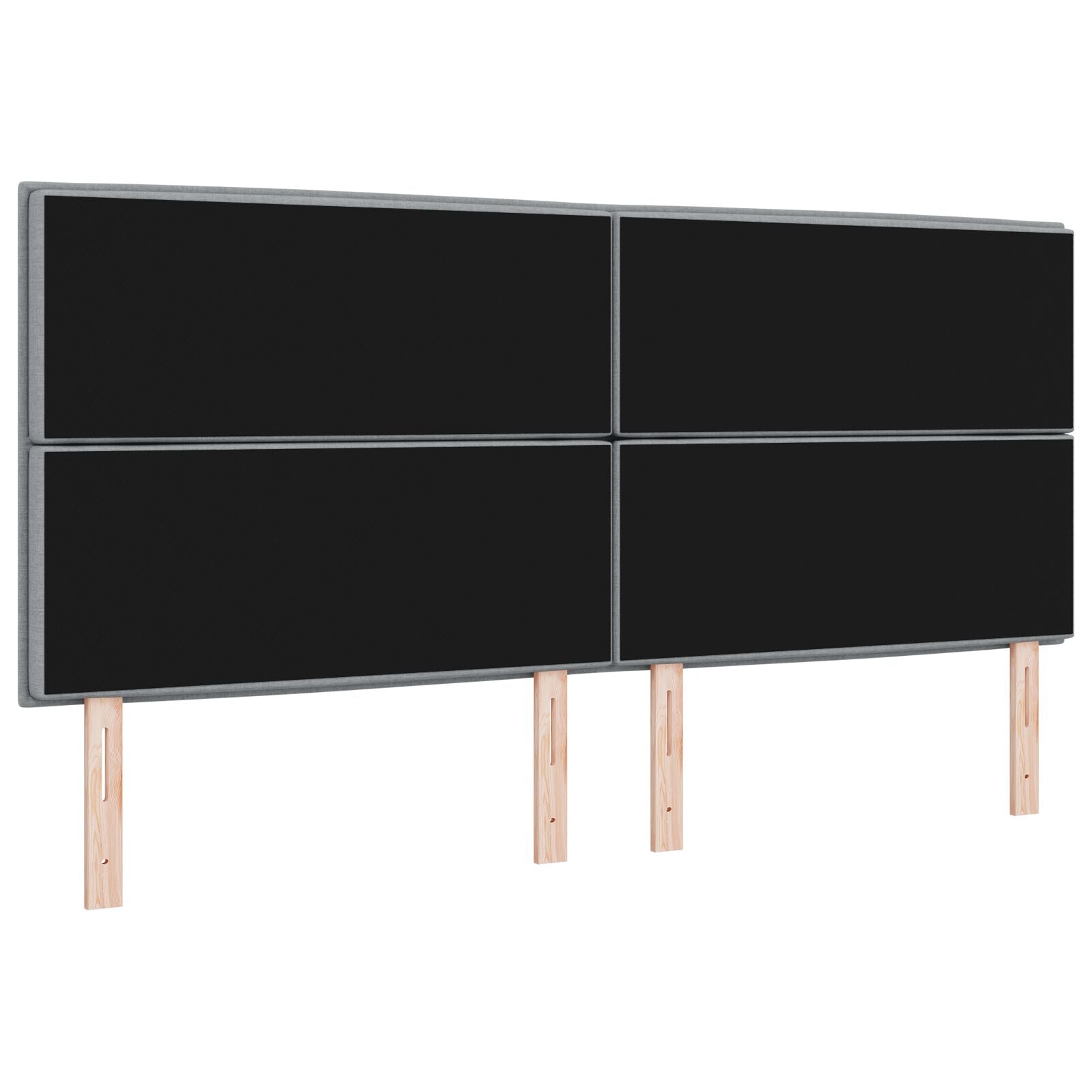 Hoofdbord Lijnen Ontwerp Stof Lichtgrijs 200 cm Hoog hoofdbord