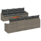 Poly Rattan Garden Lounge Set with Cushions 9 pcs Grey