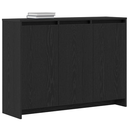 Dressoir Zwart Eiken 102X33X75 Cm Bewerkt Hout