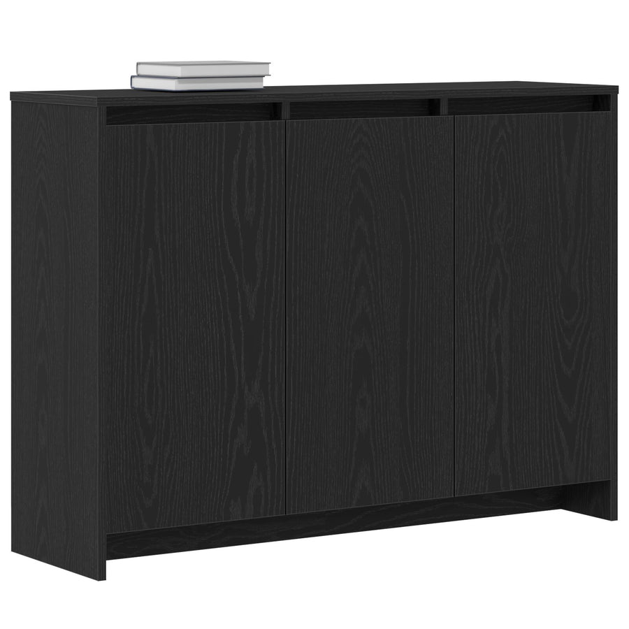 Dressoir Zwart Eiken 102X33X75 Cm Bewerkt Hout