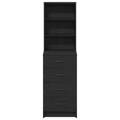 Highboard 40X41X135 Cm Geengineerd Hout Zwart eiken