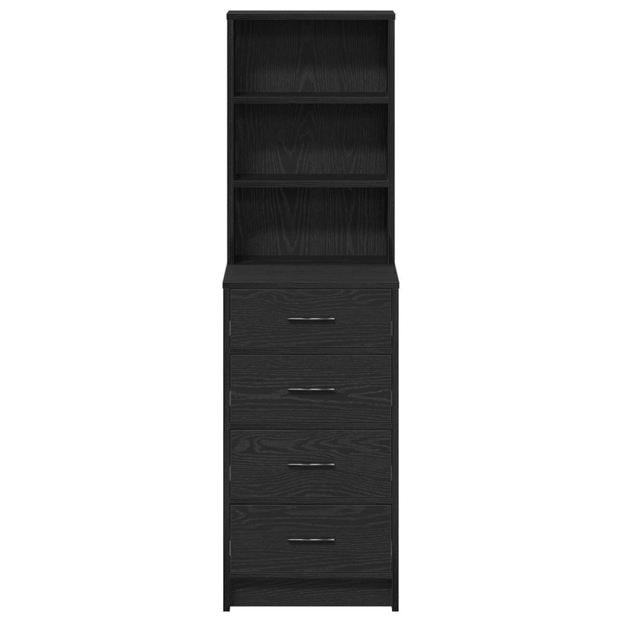 Highboard 40X41X135 Cm Geengineerd Hout Zwart eiken