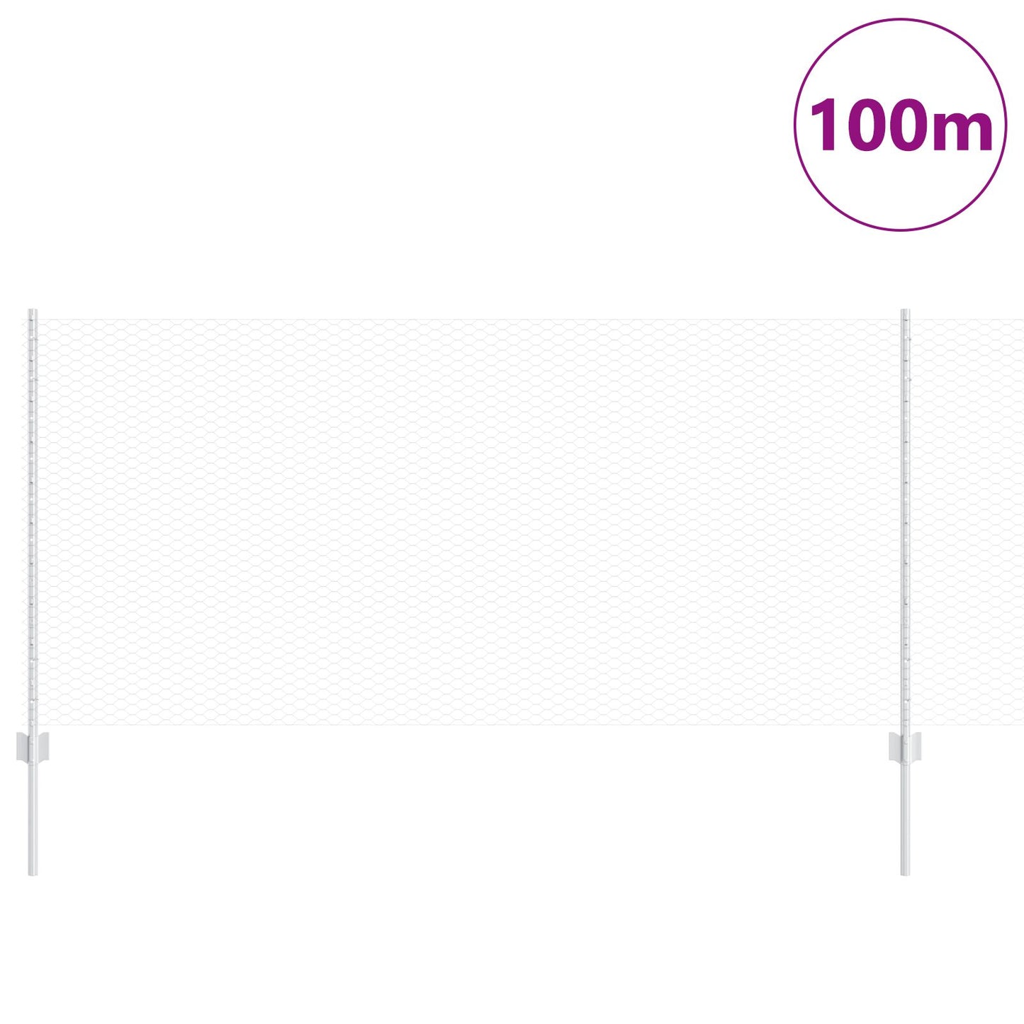 Hekpalen 22 Stuks U-Kanaal 100 Cm Gegalvaniseerd Staal,  Hexagon Hek 1X100 M Gegalvaniseerd Staal