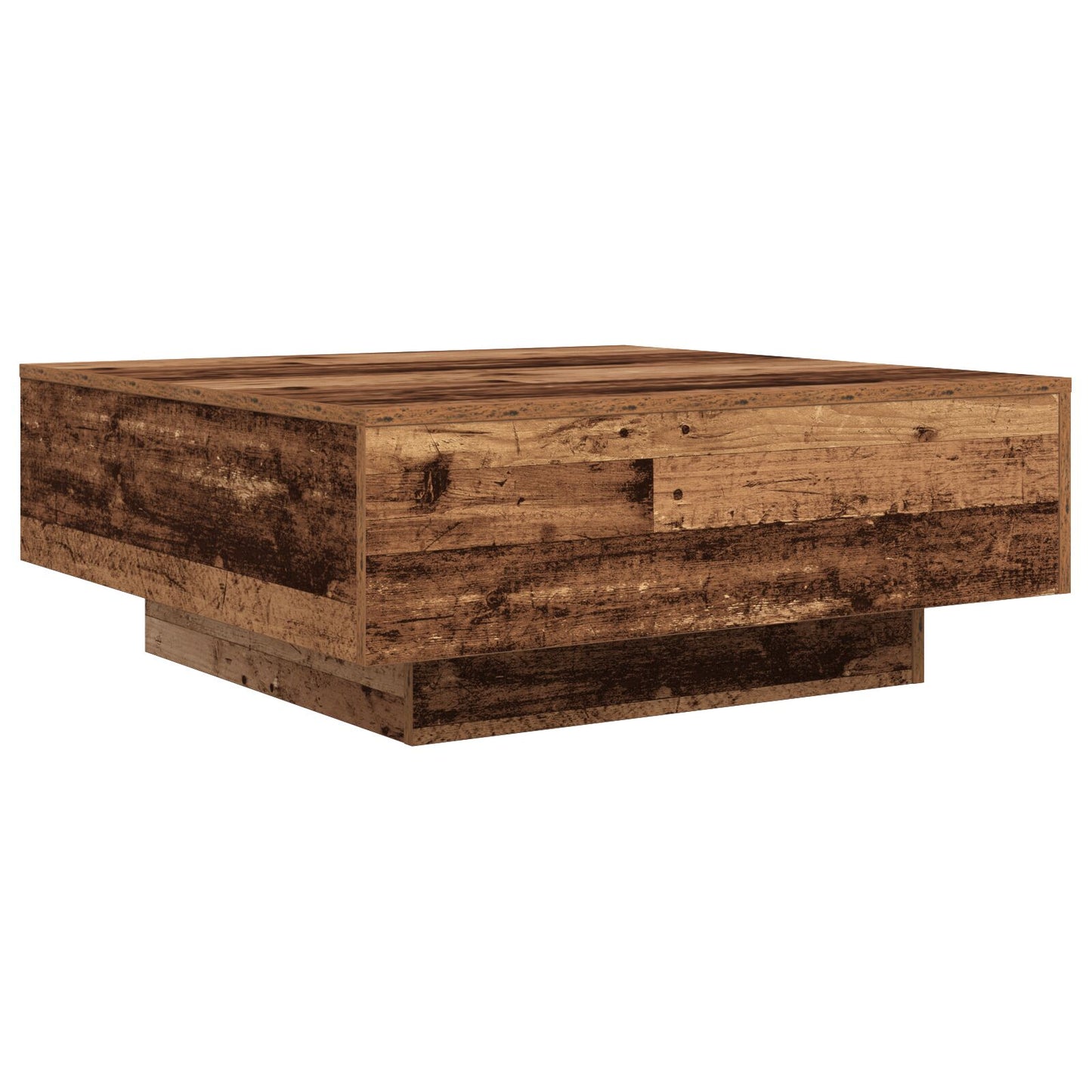 Salontafel Met Led-Verlichting Oud Hout 80X80X31 Cm