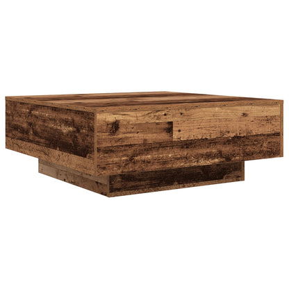 Salontafel Met Led-Verlichting Oud Hout 80X80X31 Cm