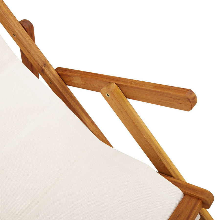 Vouwstoelen Voor Het Strand - 2 Stuks In Met Massief Acaciahout En Textileen Lichtgrijs