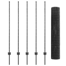 Tuinhek Set 2 Stuks Grijs Metalen Standaard Duurzaam Tuinhek