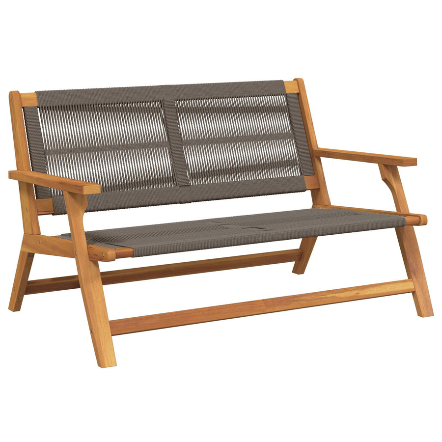 Tuin 76X122X73 Cm Massief Acaciahout Grijs Bank