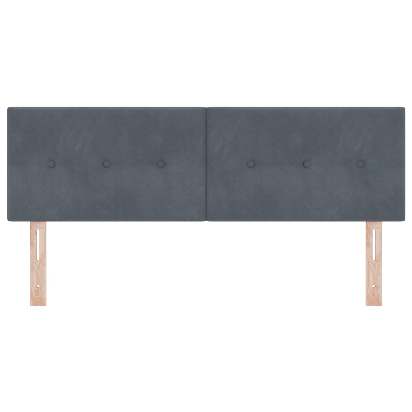 Hoofdsteun Knop Tufted Fluwel Donkergrijs 140 cm Laag hoofdbord