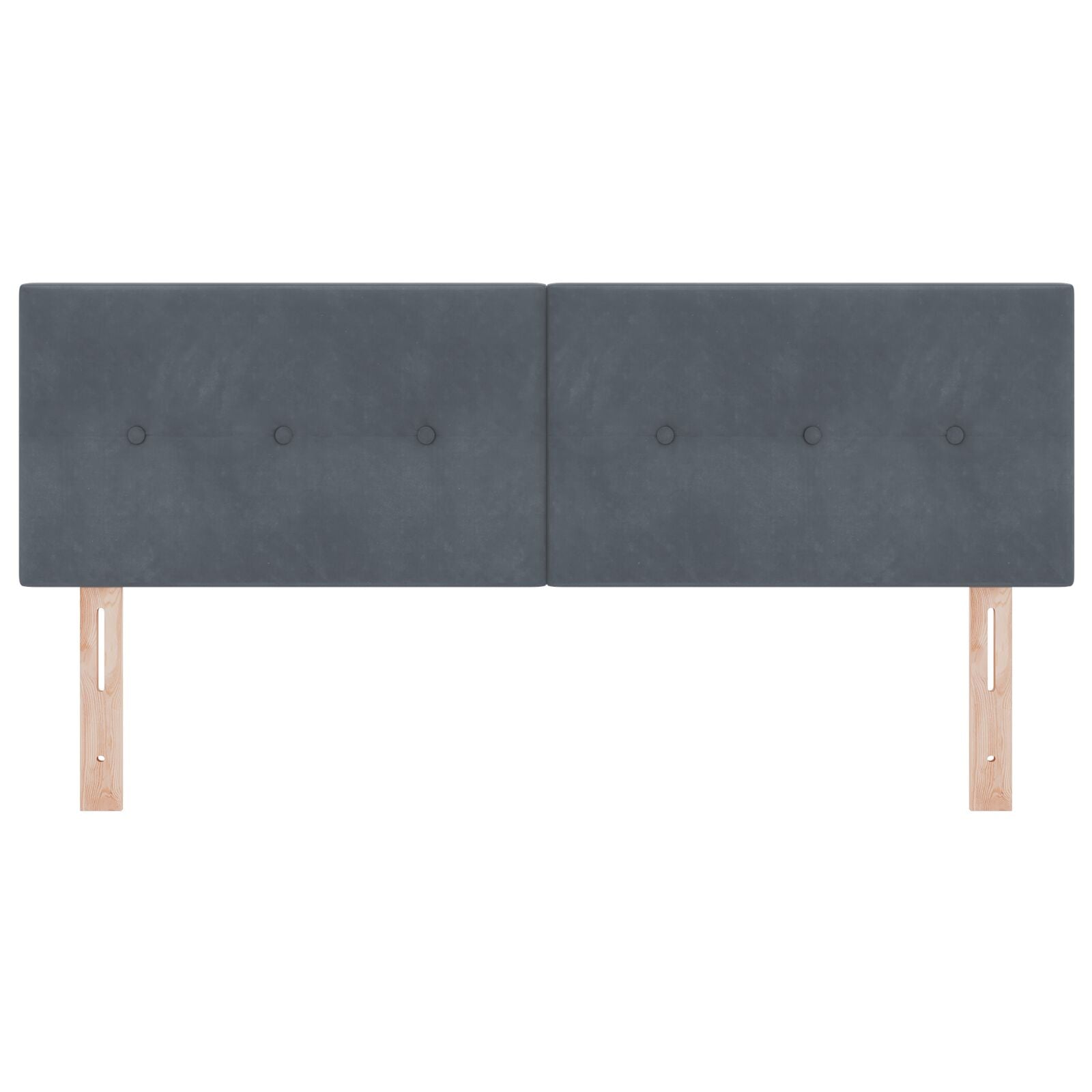Hoofdsteun Knop Tufted Fluwel Donkergrijs 140 cm Laag hoofdbord
