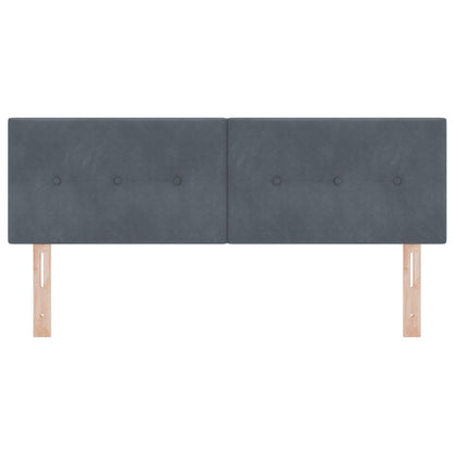 Hoofdsteun Knop Tufted Fluwel Donkergrijs 140 cm Laag hoofdbord