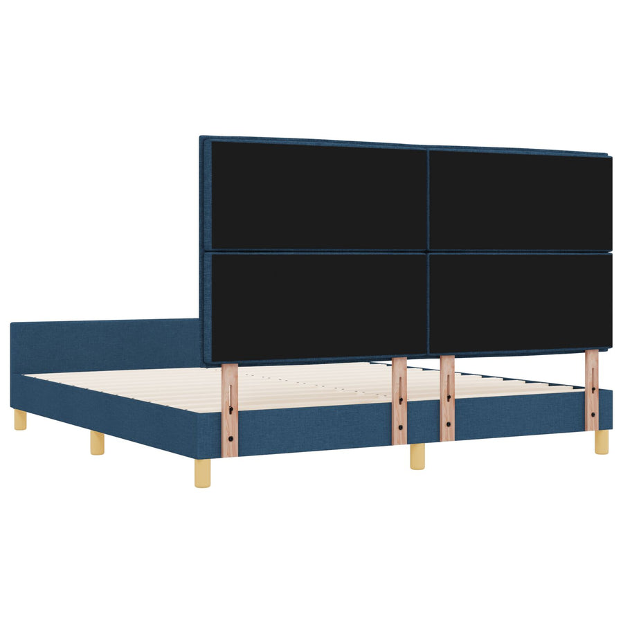 Blauw Stoffen Bedframe 180X200 Cm Crème