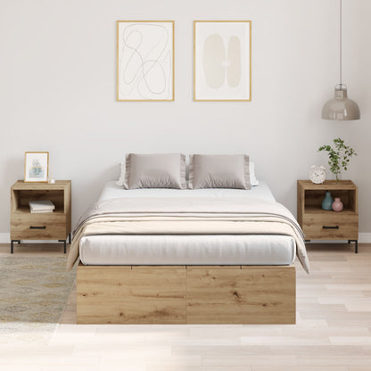 Opbergbedframe Artisan Eiken Massief Eiken 120 x 190 cm