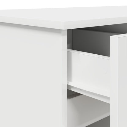 Bureau Wit 140X49X76 Cm Bewerkt Hout