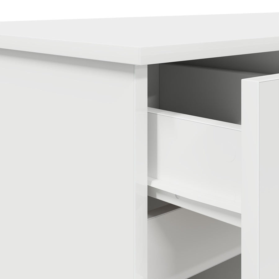 Bureau Wit 140X49X76 Cm Bewerkt Hout
