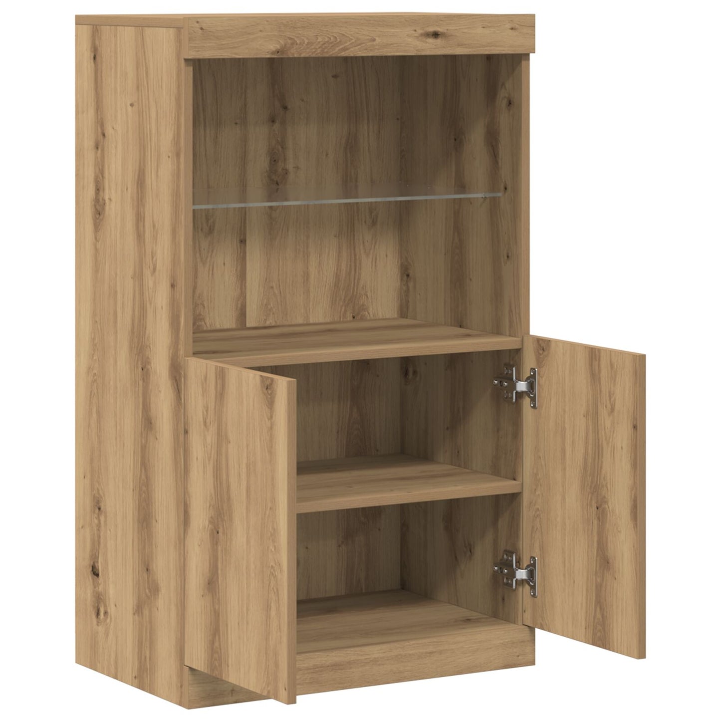 Dressoir Met Led-Verlichting 60X37X100 Cm Artisan eiken