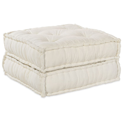 2-Zits Modulair Poef Sofa Converteerbaar Stof Crème 70 x 70 x 36 cm 2x lounge