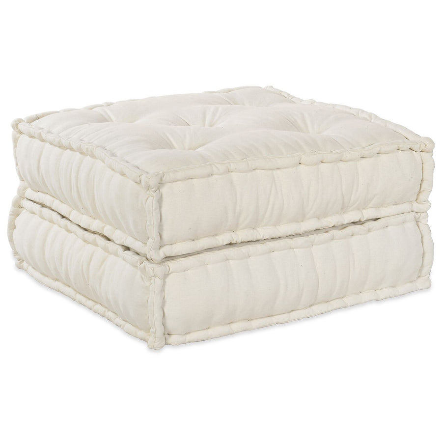 2-Zits Modulair Poef Sofa Converteerbaar Stof Crème 70 x 70 x 36 cm 2x lounge