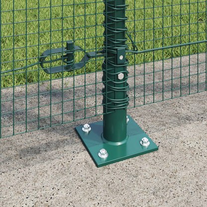 Gelaste Draadhek Met 13 Flanged Palen Groen 1.2X50 M Staal Gegalvaniseerd Staal