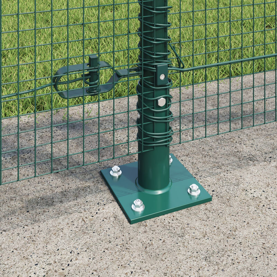 Gelaste Draadhek Met 13 Flanged Palen Groen 1.2X50 M Staal Gegalvaniseerd Staal