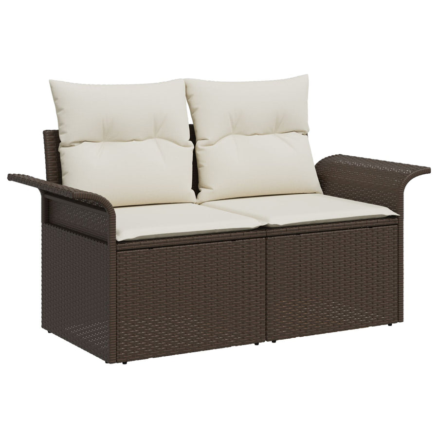 6-Delige Tuin Sofa Set Met Kussens Bruin Poly Rattan