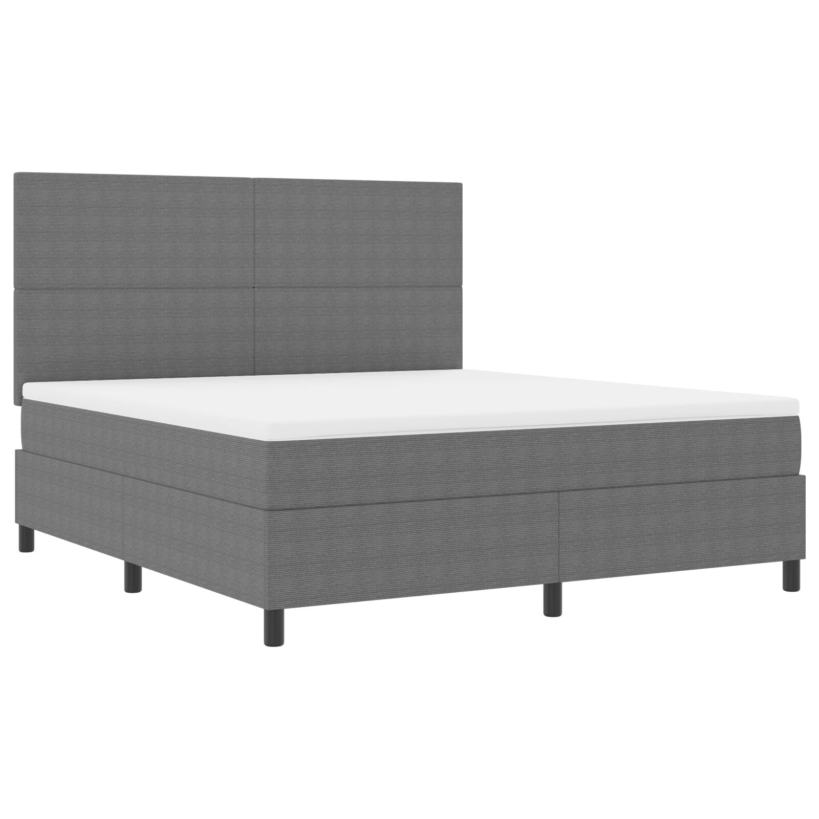 Boxspringbed Met Matras Donkergrijs Super King Korduroystof