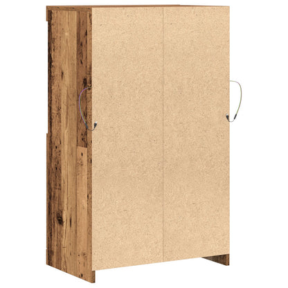 Dressoir Met Led-Verlichting Oud Hout 60X37X100 Cm Oude hout