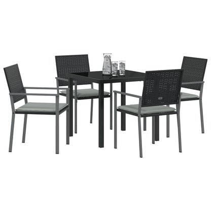 Set Van 3 Zwart Pe Rattan, Gepoedercoat Staal Standaard