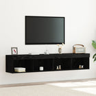 TV Cabinet Set 2 pcs Black oak 80 x 30 x 30 cm Engineered wood