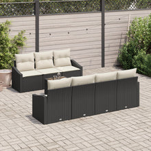 8-Delige Tuin Sofa Set Met Kussens Zwart Poly Riet