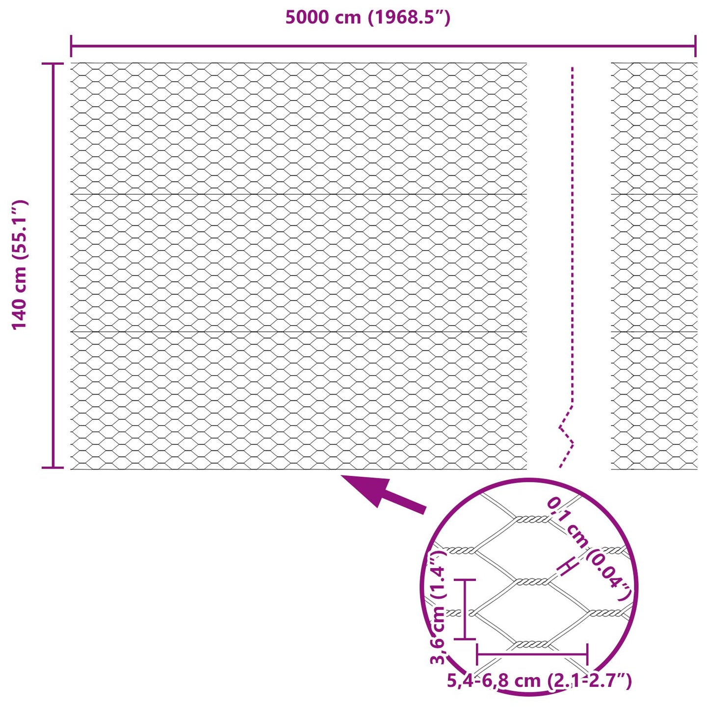Hekpalen 22 Stuks U-Kanaal Grijs 140 Cm Staal,  Hexagonaal Hek Grijs 1,4X50 M Staal