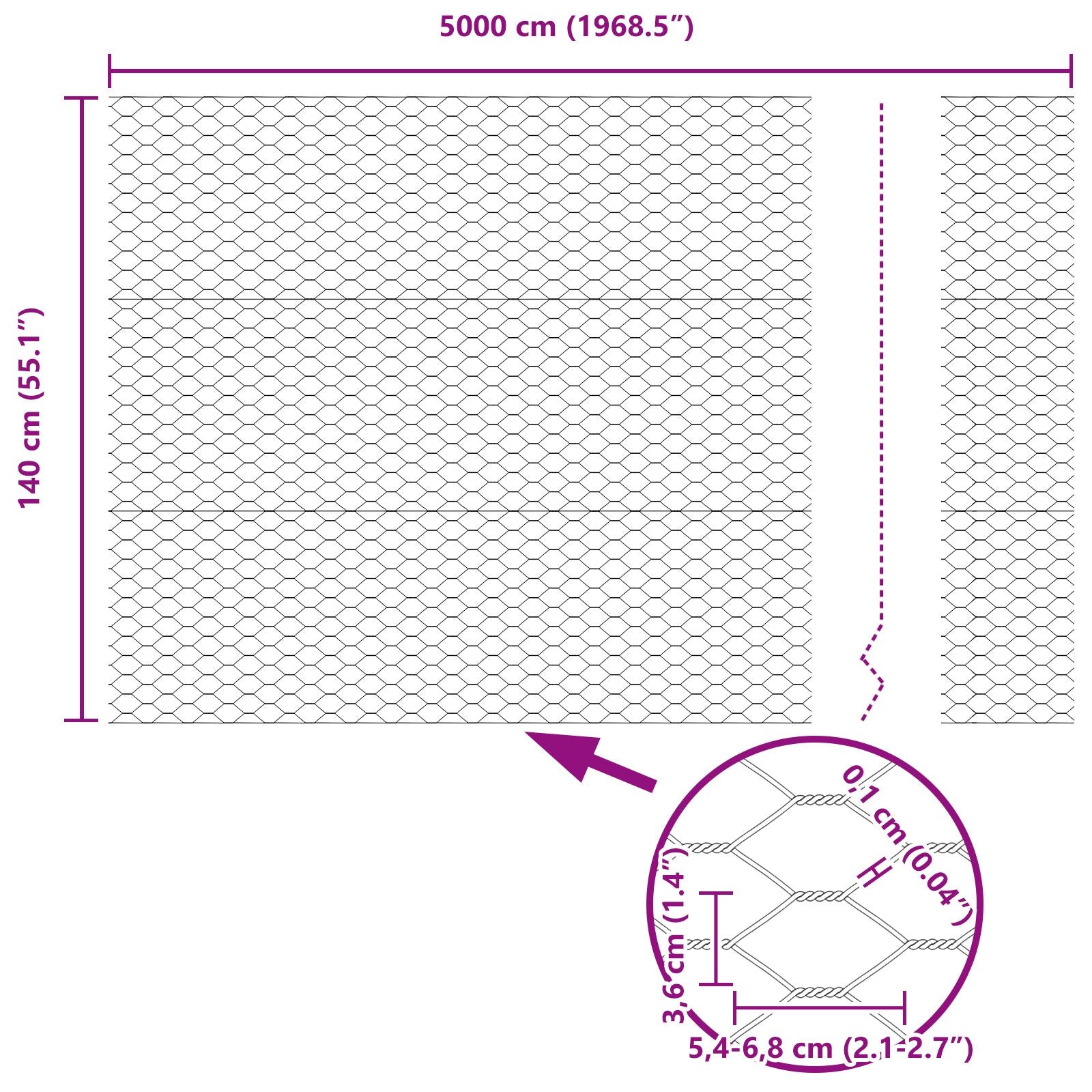 Hekpalen 22 Stuks U-Kanaal Grijs 140 Cm Staal,  Hexagonaal Hek Grijs 1,4X50 M Staal