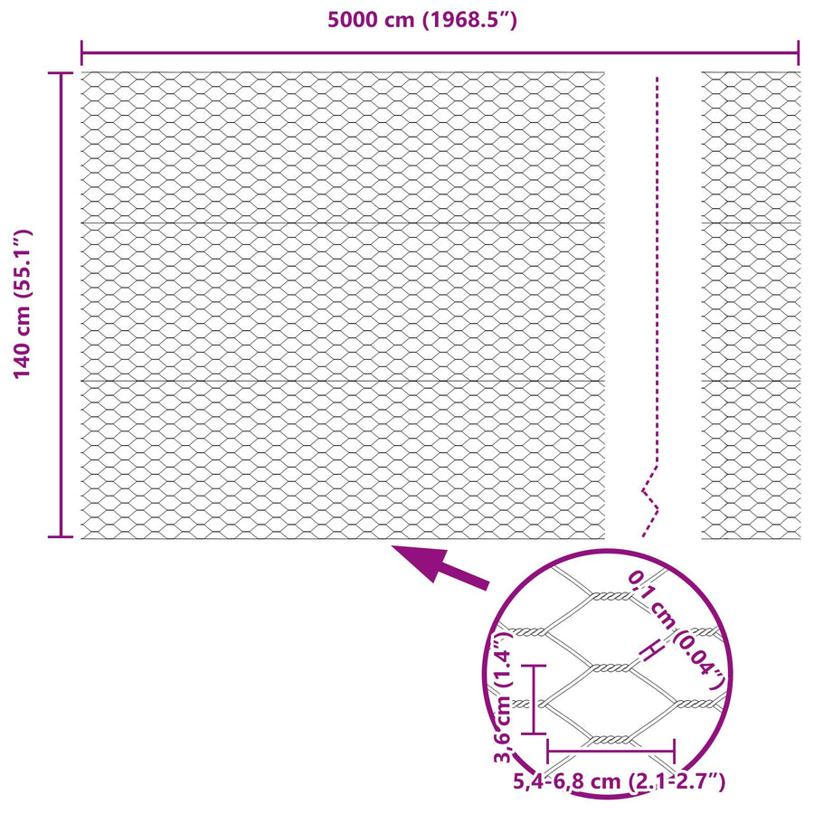 Hekpalen 22 Stuks U-Kanaal Grijs 140 Cm Staal,  Hexagonaal Hek Grijs 1,4X50 M Staal