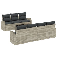 8-Delige Tuin Sofa Set Met Kussens Lichtgrijs Poly Rattan