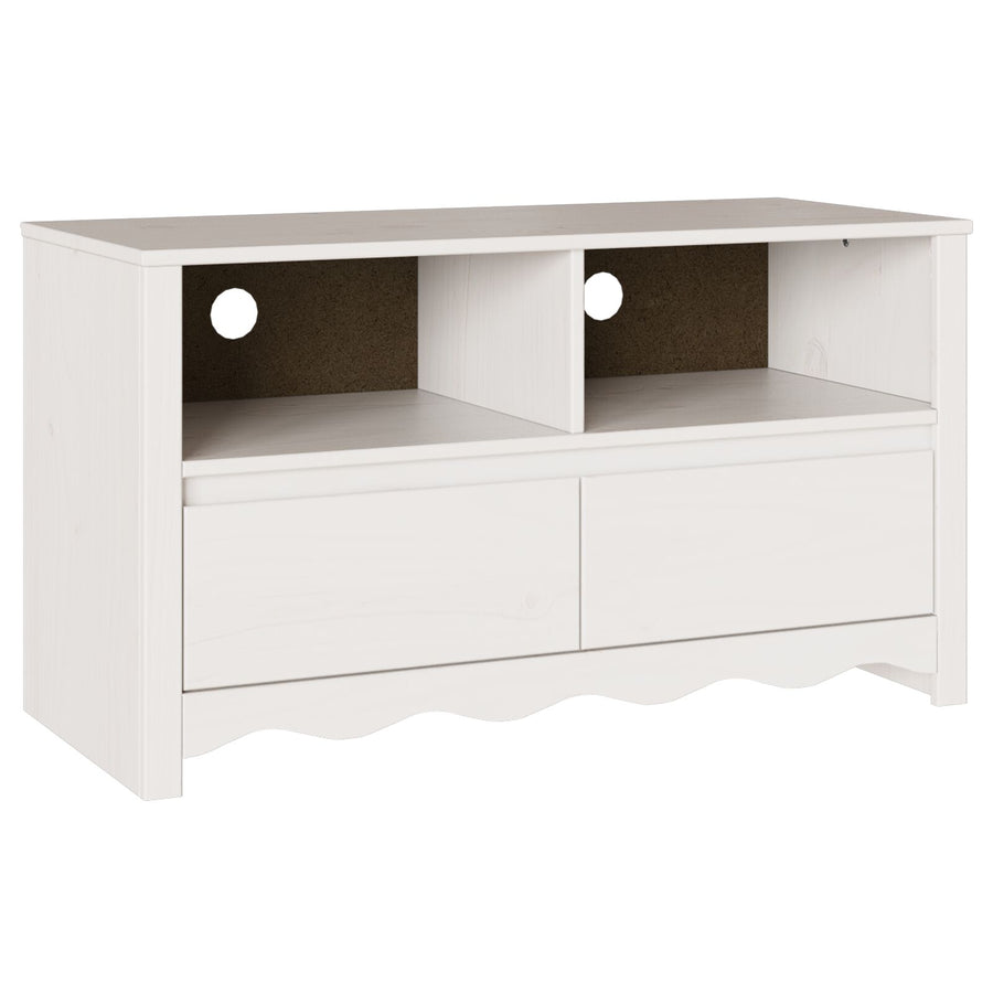Tv-Kast ""Drammen"" 99X43X55 Cm Massief Hout Vuren Wit