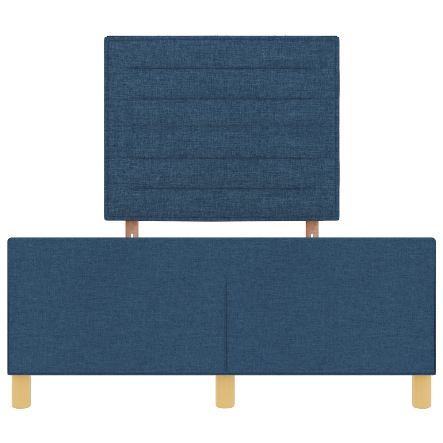 Bedframe Blauw Stof 120 X 190 Cm Bedframe Rechthoekig Modern Crème
