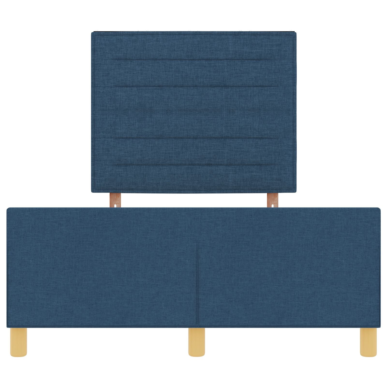 Bedframe Blauw Stof 120 X 190 Cm Bedframe Rechthoekig Modern Crème