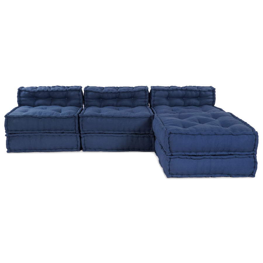 Modulaire Poefjes 4 Stuks Stof Indigo 70 x 70 x 54 cm Lounge + 3x midden