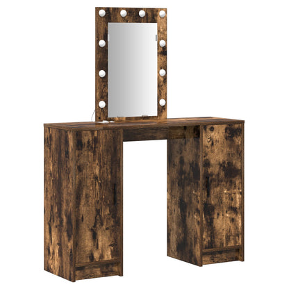 Kaptafel Met Led Verlichting 102X33X135 Cm Gerookt eiken