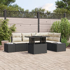 Loungeset poly rotan 5 personen zwart